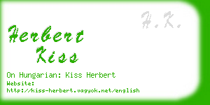 herbert kiss business card